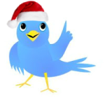 Twitter Bird with Holiday Hat